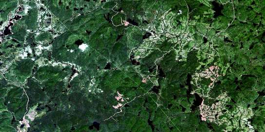 Lac Gastonguay Satellite Map 032A12 at 1:50,000 scale - National Topographic System of Canada (NTS) - Orthophoto