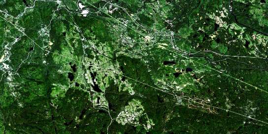 Lac Beland Satellite Map 032A14 at 1:50,000 scale - National Topographic System of Canada (NTS) - Orthophoto