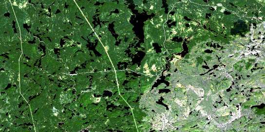 Clova Satellite Map 032B03 at 1:50,000 scale - National Topographic System of Canada (NTS) - Orthophoto