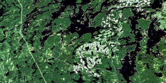 Baie Saraana Satellite Map 032B06 at 1:50,000 scale - National Topographic System of Canada (NTS) - Orthophoto