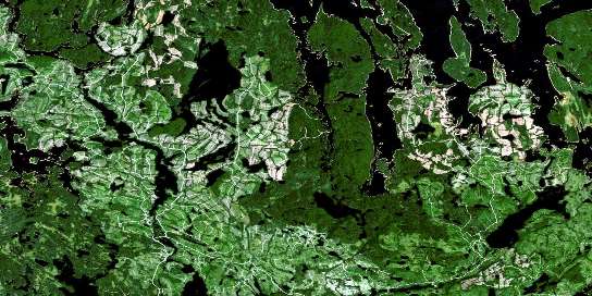 Lac Nemio Satellite Map 032B07 at 1:50,000 scale - National Topographic System of Canada (NTS) - Orthophoto