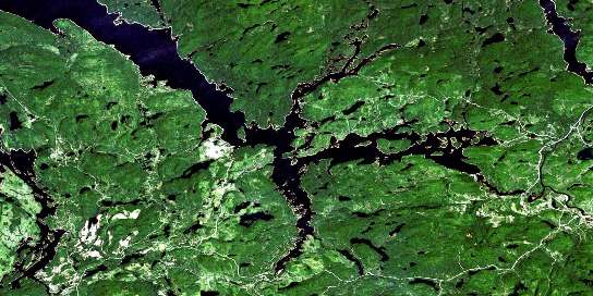 Barrage-Gouin Satellite Map 032B08 at 1:50,000 scale - National Topographic System of Canada (NTS) - Orthophoto