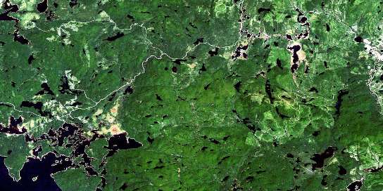 Lac Deziel Satellite Map 032B09 at 1:50,000 scale - National Topographic System of Canada (NTS) - Orthophoto