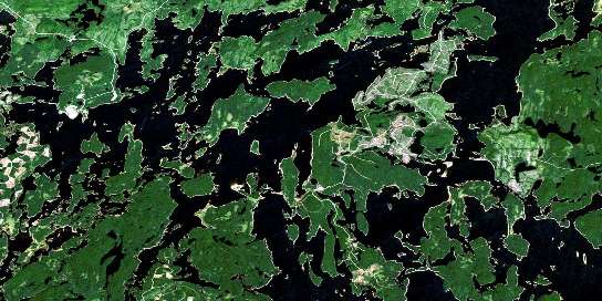 Lac Duchet Satellite Map 032B10 at 1:50,000 scale - National Topographic System of Canada (NTS) - Orthophoto