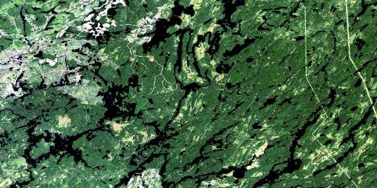 Lac Megiscane Satellite Map 032B12 at 1:50,000 scale - National Topographic System of Canada (NTS) - Orthophoto