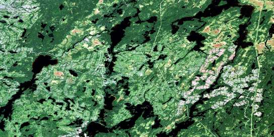 Lac Mesplet Satellite Map 032B13 at 1:50,000 scale - National Topographic System of Canada (NTS) - Orthophoto