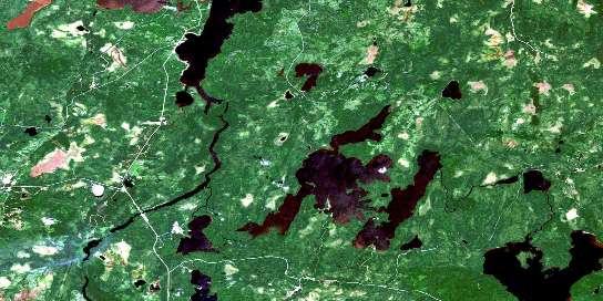 Lac Gueguen Satellite Map 032C03 at 1:50,000 scale - National Topographic System of Canada (NTS) - Orthophoto