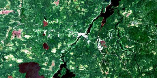 Senneterre Satellite Map 032C06 at 1:50,000 scale - National Topographic System of Canada (NTS) - Orthophoto