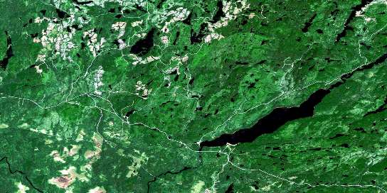 Lac Faillon Satellite Map 032C07 at 1:50,000 scale - National Topographic System of Canada (NTS) - Orthophoto