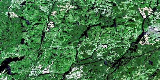 Lac Achepabanca Satellite Map 032C09 at 1:50,000 scale - National Topographic System of Canada (NTS) - Orthophoto