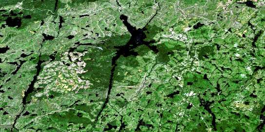 Lac Wetetnagami Satellite Map 032C16 at 1:50,000 scale - National Topographic System of Canada (NTS) - Orthophoto