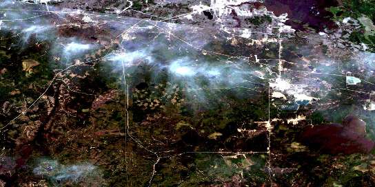 Air photo: Malartic Satellite Image map 032D01 at 1:50,000 Scale