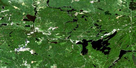 Larder Lake Satellite Map 032D04 at 1:50,000 scale - National Topographic System of Canada (NTS) - Orthophoto