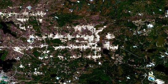 Clericy Satellite Map 032D07 at 1:50,000 scale - National Topographic System of Canada (NTS) - Orthophoto