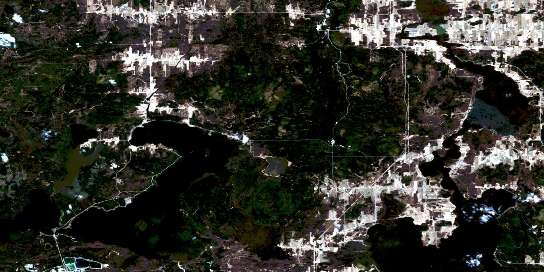 La Motte Satellite Map 032D08 at 1:50,000 scale - National Topographic System of Canada (NTS) - Orthophoto