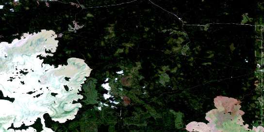 Aylen River Satellite Map 032D13 at 1:50,000 scale - National Topographic System of Canada (NTS) - Orthophoto