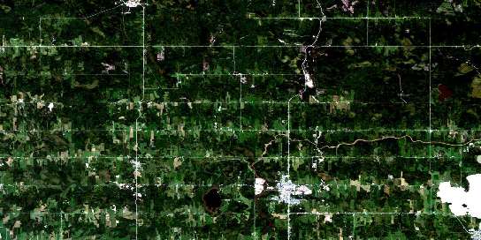 La Sarre Satellite Map 032D14 at 1:50,000 scale - National Topographic System of Canada (NTS) - Orthophoto
