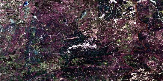 Mont Douaumont Satellite Map 032E01 at 1:50,000 scale - National Topographic System of Canada (NTS) - Orthophoto