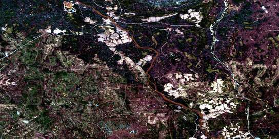 Ruisseau Kistabiche Satellite Map 032E08 at 1:50,000 scale - National Topographic System of Canada (NTS) - Orthophoto