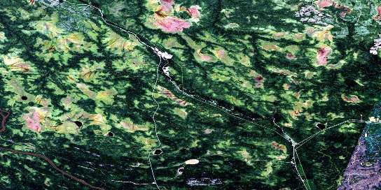 Lac Laurin Satellite Map 032E09 at 1:50,000 scale - National Topographic System of Canada (NTS) - Orthophoto