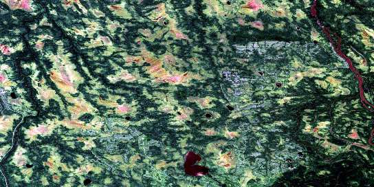 Lac Newiska Satellite Map 032E10 at 1:50,000 scale - National Topographic System of Canada (NTS) - Orthophoto