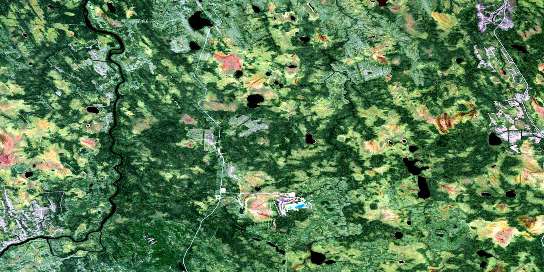 Lac Raymond Satellite Map 032E11 at 1:50,000 scale - National Topographic System of Canada (NTS) - Orthophoto