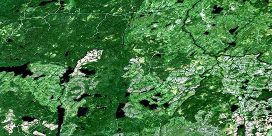 Lac De La Ligne Satellite Map 032F01 at 1:50,000 scale - National Topographic System of Canada (NTS) - Orthophoto