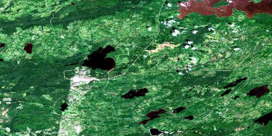 Lac Esther Satellite Map 032F07 at 1:50,000 scale - National Topographic System of Canada (NTS) - Orthophoto