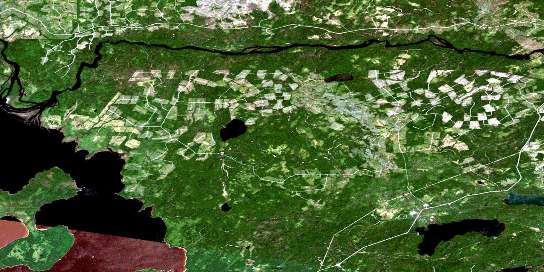 Desmaraisville Satellite Map 032F09 at 1:50,000 scale - National Topographic System of Canada (NTS) - Orthophoto