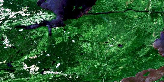 Baie Ramsay Satellite Map 032F10 at 1:50,000 scale - National Topographic System of Canada (NTS) - Orthophoto
