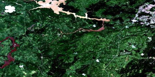 Riviere Opaoca Satellite Map 032F11 at 1:50,000 scale - National Topographic System of Canada (NTS) - Orthophoto