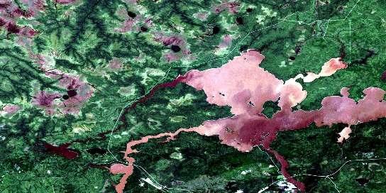 Matagami Satellite Map 032F13 at 1:50,000 scale - National Topographic System of Canada (NTS) - Orthophoto