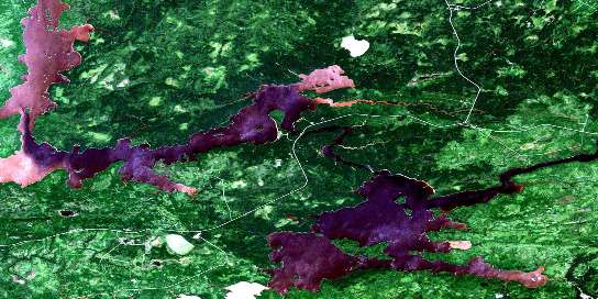 Air photo: Lac Olga Satellite Image map 032F14 at 1:50,000 Scale