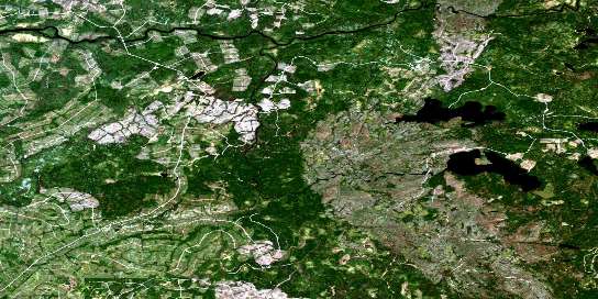 Lac Capisisit Satellite Map 032F16 at 1:50,000 scale - National Topographic System of Canada (NTS) - Orthophoto