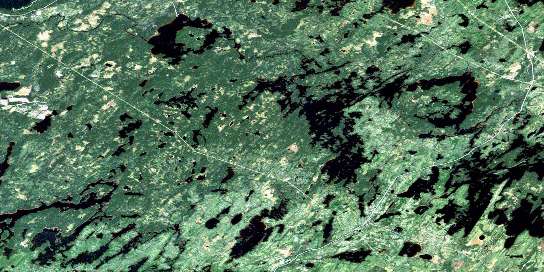 Lac A L'Eau Jaune Satellite Map 032G10 at 1:50,000 scale - National Topographic System of Canada (NTS) - Orthophoto