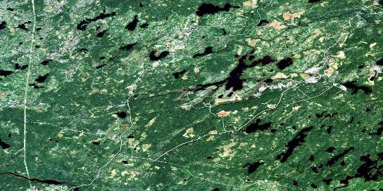 Lac Dickson Satellite Map 032G11 at 1:50,000 scale - National Topographic System of Canada (NTS) - Orthophoto
