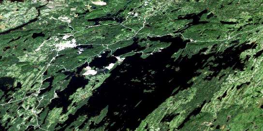 Chibougamau Satellite Map 032G16 at 1:50,000 scale - National Topographic System of Canada (NTS) - Orthophoto
