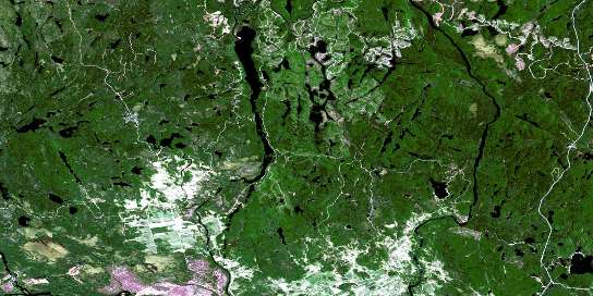 Melancon Satellite Map 032H01 at 1:50,000 scale - National Topographic System of Canada (NTS) - Orthophoto