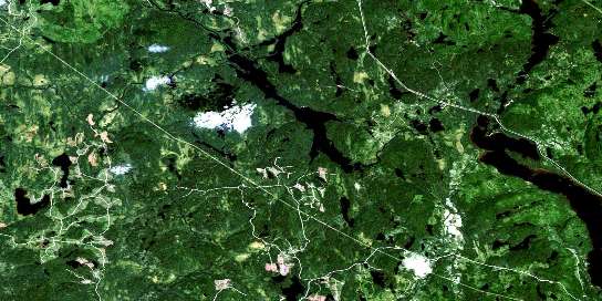 Lac Chigoubiche Satellite Map 032H04 at 1:50,000 scale - National Topographic System of Canada (NTS) - Orthophoto