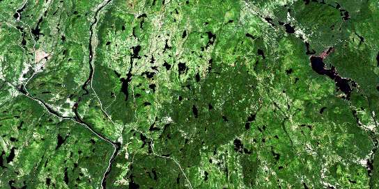 Lac Desautels Satellite Map 032H06 at 1:50,000 scale - National Topographic System of Canada (NTS) - Orthophoto