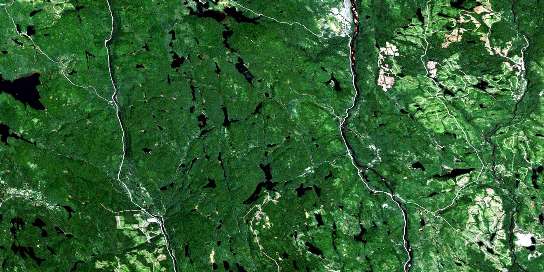 Lac Blondelas Satellite Map 032H07 at 1:50,000 scale - National Topographic System of Canada (NTS) - Orthophoto