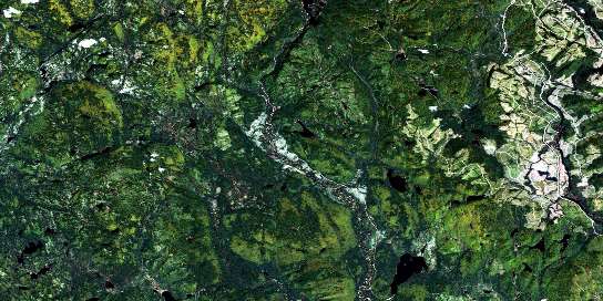 Lac Clair Satellite Map 032H09 at 1:50,000 scale - National Topographic System of Canada (NTS) - Orthophoto