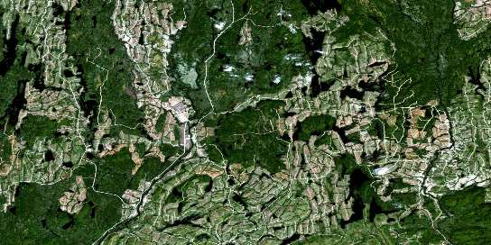 Lac Rivard Satellite Map 032H14 at 1:50,000 scale - National Topographic System of Canada (NTS) - Orthophoto