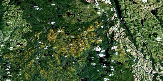 Grand Lac Jourdain Satellite Map 032H16 at 1:50,000 scale - National Topographic System of Canada (NTS) - Orthophoto