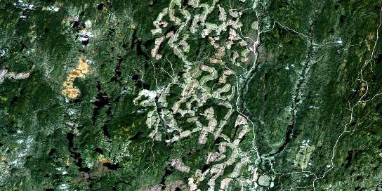 Lac Primont Satellite Map 032I08 at 1:50,000 scale - National Topographic System of Canada (NTS) - Orthophoto