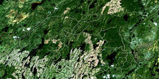 Lac Linne Satellite Map 032I11 at 1:50,000 scale - National Topographic System of Canada (NTS) - Orthophoto