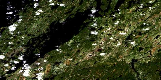 Lac Bonneville Satellite Map 032I14 at 1:50,000 scale - National Topographic System of Canada (NTS) - Orthophoto