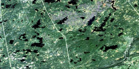 Lac A L'Eau Noire Satellite Map 032J03 at 1:50,000 scale - National Topographic System of Canada (NTS) - Orthophoto