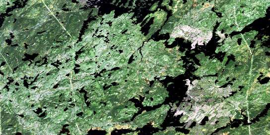 Lac Comencho Satellite Map 032J06 at 1:50,000 scale - National Topographic System of Canada (NTS) - Orthophoto