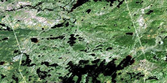 Lac Assinica Satellite Map 032J11 at 1:50,000 scale - National Topographic System of Canada (NTS) - Orthophoto